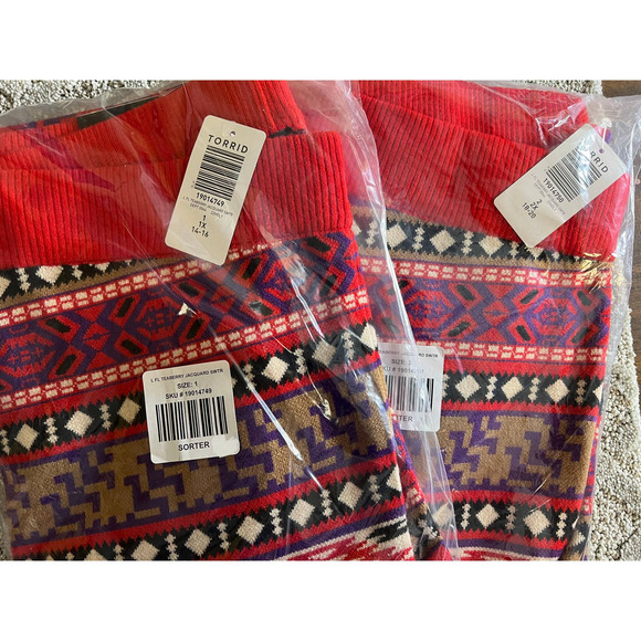 Torrid Leggings Womens 2X Pajama Pants Sweater Knit Fair Isle Comfort Lounge - Picture 8 of 8